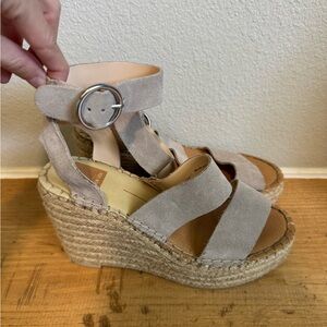 Dolce Vita Cream Wedge Espadrilles with Ankle Strap